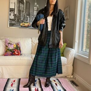 Vintage black leather batwing jacket